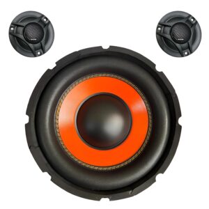 POWERLINK® 10" Subwoofer Orange SPL Foam Kapton Cone - 400W (INCLUDES 2 Tweeters)