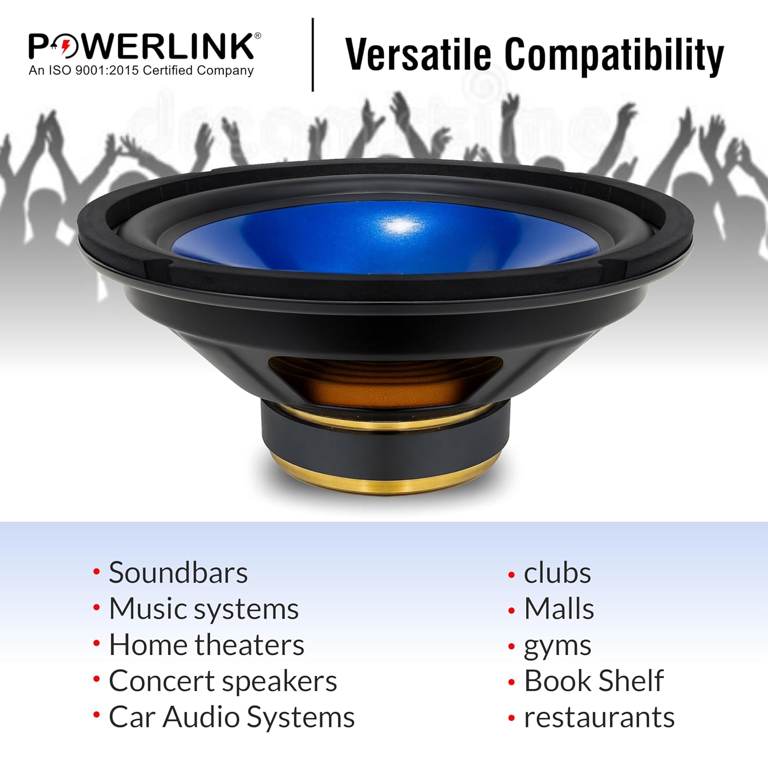 POWERLINK® 8" HI-FI Woofer | Water Proof Paper Coated Cone | Rubber Surround Edge - Pack of 1)