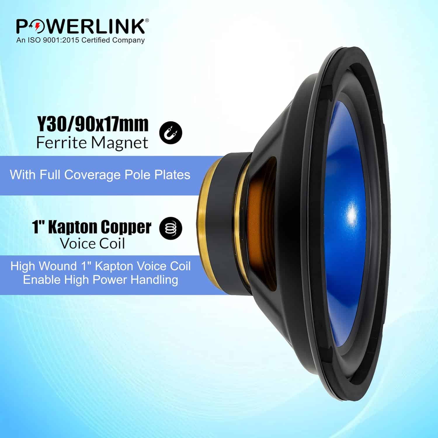 POWERLINK® 8" HI-FI Woofer | Water Proof Paper Coated Cone | Rubber Surround Edge - Pack of 1)