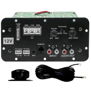 Powerlink Solar 12V, 120W RMS Pure Bass Car Mono Amplifier For Basstube, SubWoofer Enclosure And Subwoofer Kit, Monoblock, Class AB, MOSFET Power Amplifier With Line Control Volume Adjuster