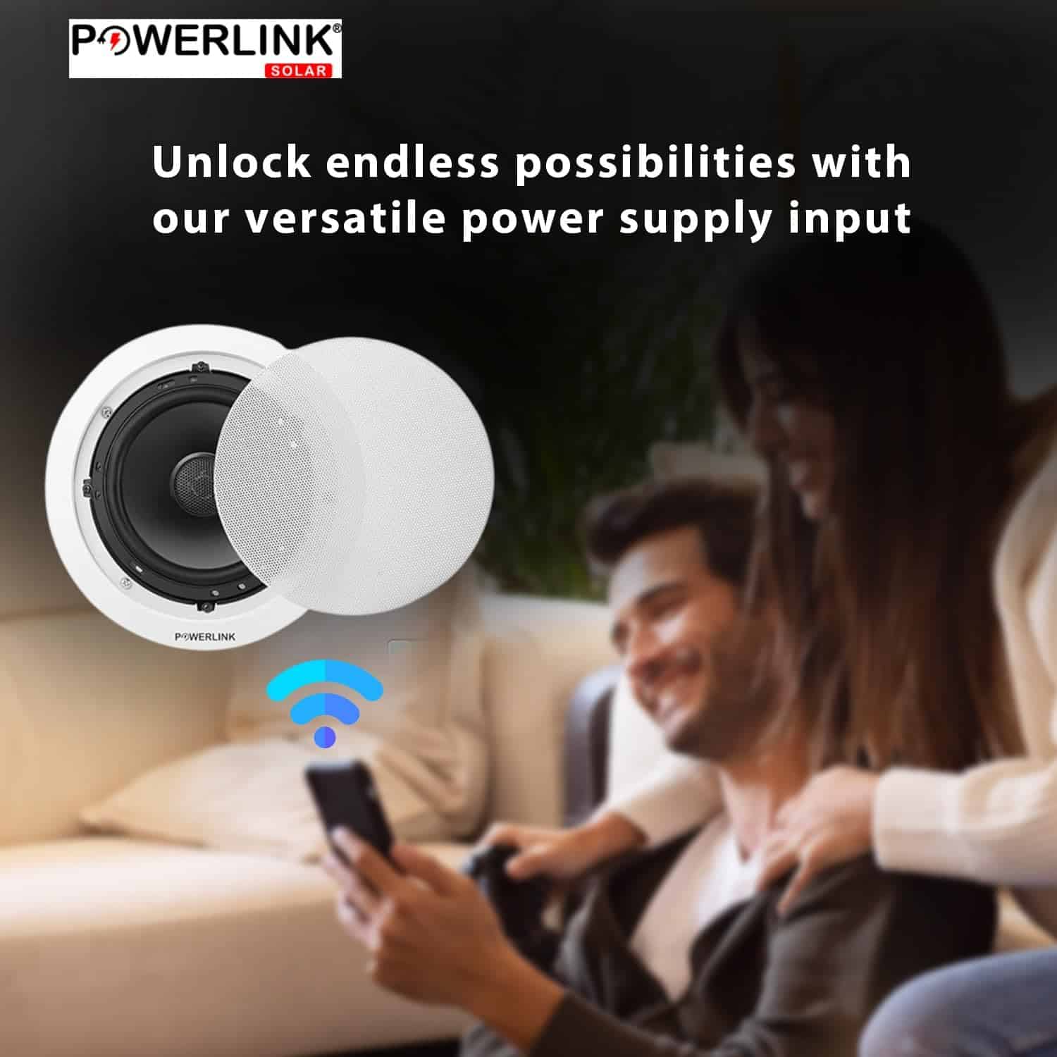 Powerlink 9" Bluetooth Flush Mount in-Wall in-Ceiling 2-Way Speaker System Quick Connections Polypropylene Cone & Polymer Tweeter Stereo Sound 30 Watt for Home, Office, Gym, Kitchen, Home Theater
