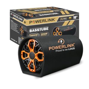 POWERLINK 10inch Car Bass Tube Subwoofer with Inbuilt Amplifier